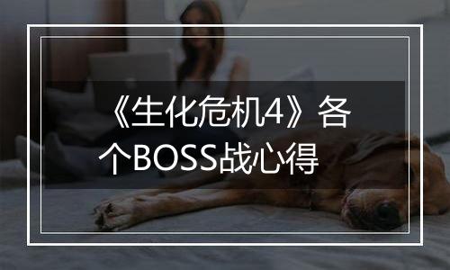 《生化危机4》各个BOSS战心得