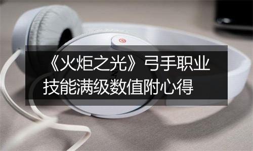 《火炬之光》弓手职业技能满级数值附心得