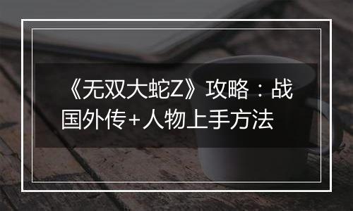 《无双大蛇Z》攻略：战国外传+人物上手方法