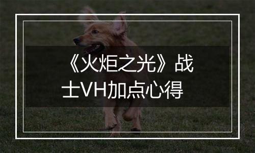 《火炬之光》战士VH加点心得