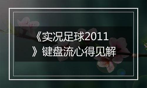 《实况足球2011》键盘流心得见解