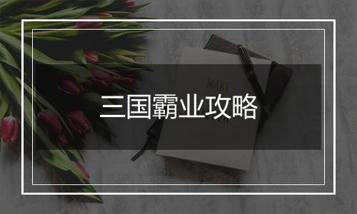 三国霸业攻略