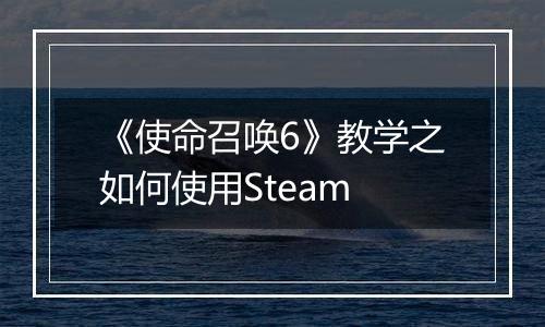 《使命召唤6》教学之如何使用Steam