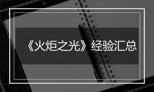 《火炬之光》经验汇总