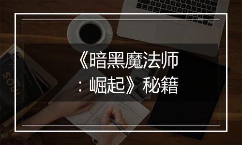 《暗黑魔法师：崛起》秘籍