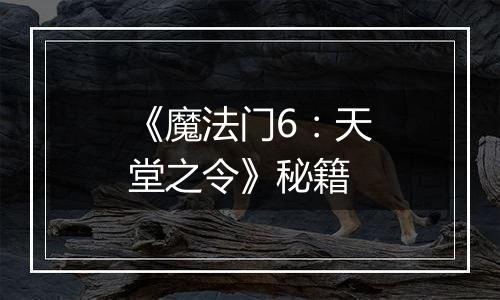 《魔法门6：天堂之令》秘籍