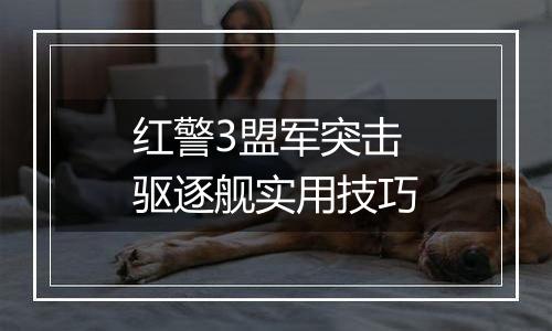 红警3盟军突击驱逐舰实用技巧