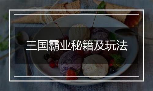 三国霸业秘籍及玩法