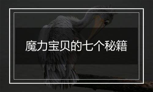 魔力宝贝的七个秘籍