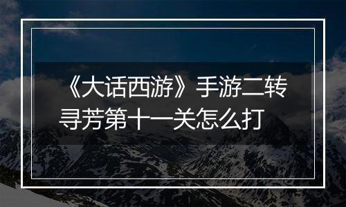 《大话西游》手游二转寻芳第十一关怎么打