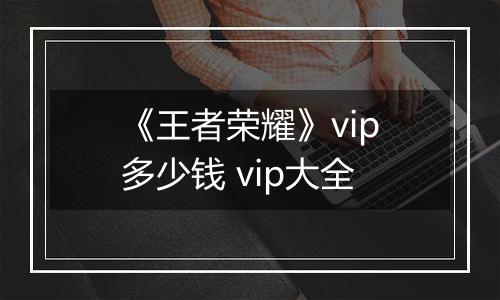 《王者荣耀》vip多少钱 vip大全