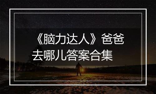 《脑力达人》爸爸去哪儿答案合集