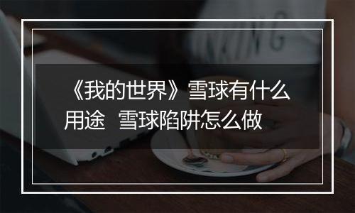 《我的世界》雪球有什么用途  雪球陷阱怎么做