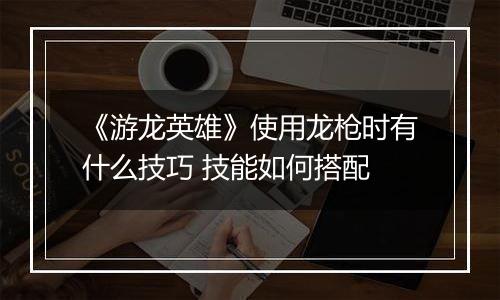《游龙英雄》使用龙枪时有什么技巧 技能如何搭配