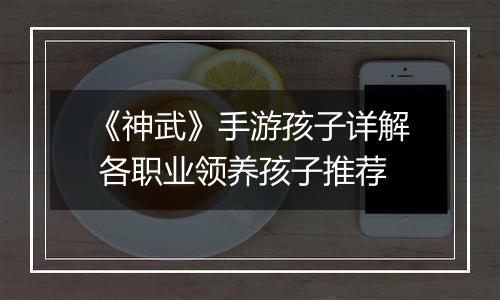 《神武》手游孩子详解 各职业领养孩子推荐