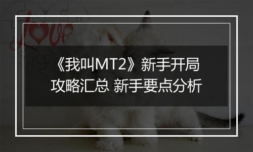 《我叫MT2》新手开局攻略汇总 新手要点分析