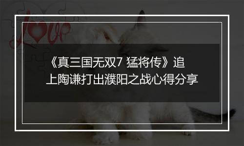 《真三国无双7 猛将传》追上陶谦打出濮阳之战心得分享