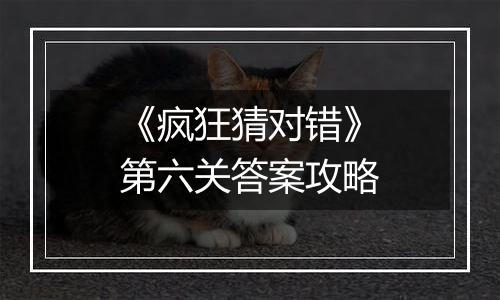 《疯狂猜对错》第六关答案攻略