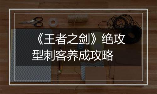 《王者之剑》绝攻型刺客养成攻略