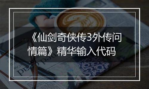 《仙剑奇侠传3外传问情篇》精华输入代码