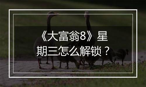 《大富翁8》星期三怎么解锁？