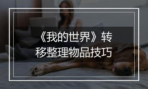 《我的世界》转移整理物品技巧