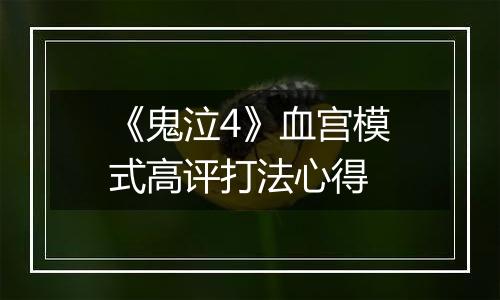 《鬼泣4》血宫模式高评打法心得