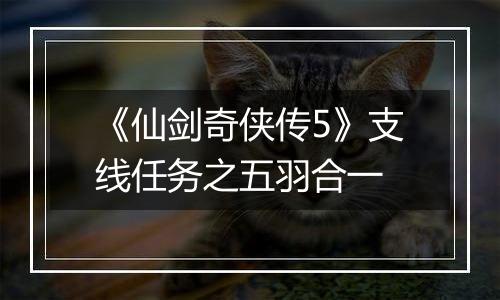 《仙剑奇侠传5》支线任务之五羽合一