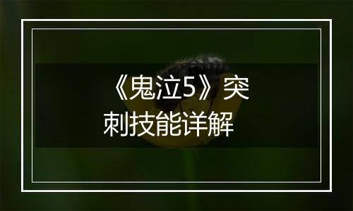 《鬼泣5》突刺技能详解