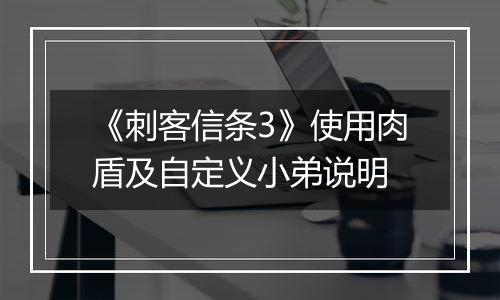 《刺客信条3》使用肉盾及自定义小弟说明