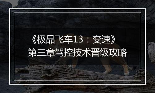 《极品飞车13：变速》第三章驾控技术晋级攻略