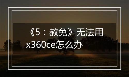 《5：赦免》无法用x360ce怎么办