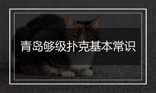 青岛够级扑克基本常识