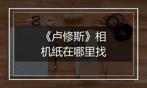 《卢修斯》相机纸在哪里找