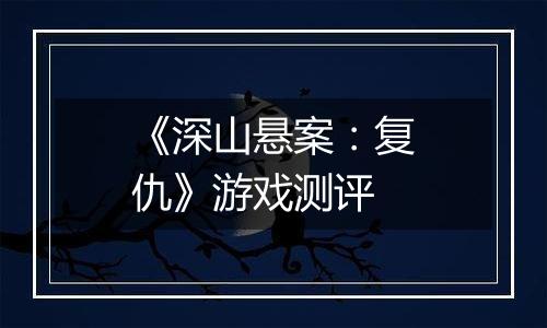《深山悬案：复仇》游戏测评