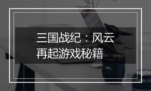 三国战纪：风云再起游戏秘籍