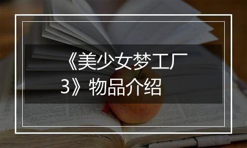 《美少女梦工厂3》物品介绍