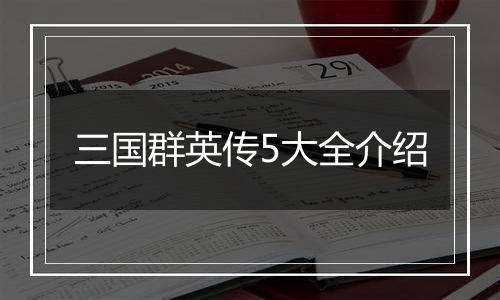 三国群英传5大全介绍