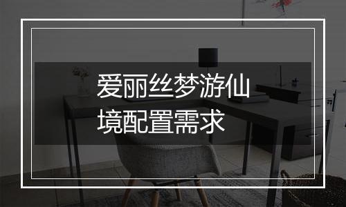 爱丽丝梦游仙境配置需求