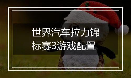 世界汽车拉力锦标赛3游戏配置
