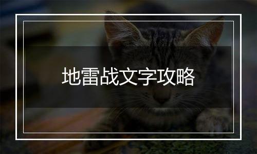 地雷战文字攻略