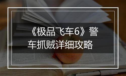 《极品飞车6》警车抓贼详细攻略