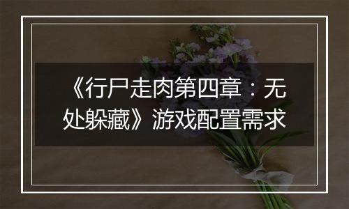 《行尸走肉第四章：无处躲藏》游戏配置需求