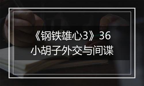 《钢铁雄心3》36小胡子外交与间谍
