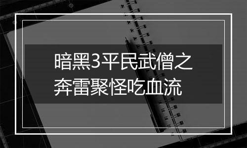 暗黑3平民武僧之奔雷聚怪吃血流