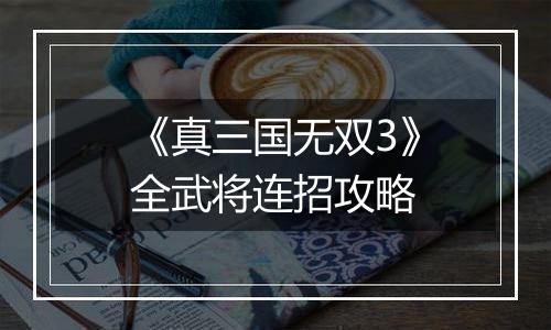 《真三国无双3》全武将连招攻略