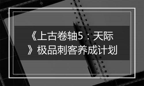 《上古卷轴5：天际》极品刺客养成计划