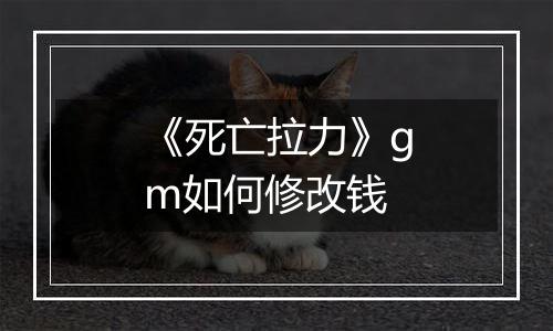 《死亡拉力》gm如何修改钱