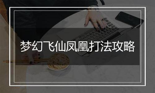 梦幻飞仙凤凰打法攻略