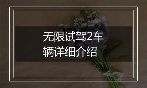 无限试驾2车辆详细介绍